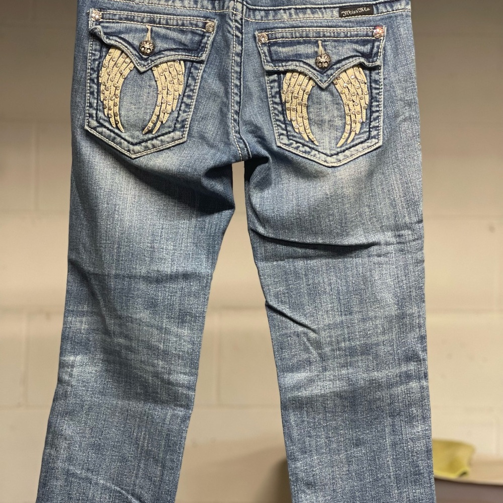 Miss Me Distressed Blue Cropped Jeans